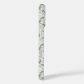 Coques Case-Mate iPhone Damas blanc sur Sage Green Monogramme & Nom Jolie (Verso / Droite)