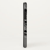 Coques Case-Mate iPhone Damas florales argentées-grises métalliques (Dos/Droite)