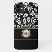 Coques Case-Mate iPhone Damas florales noir et blanc (Dos)