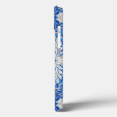 Coques Case-Mate iPhone Damas florales, Sapphire bleu et gris (Verso / Gauche)