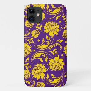 Case-Mate iPhone Case Damas jaunes sur violet