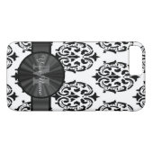 Coques Case-Mate iPhone Damas monogrammed noir et blanc (Dos (Horizontal))