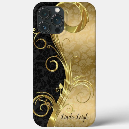 Coques Case-Mate iPhone Damas noir et or (Verso)