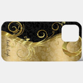 Coques Case-Mate iPhone Damas noir et or (Verso (horizontal))