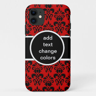 Coque Case-Mate Pour iPhone damas noir sur n'importe quelle couleur
