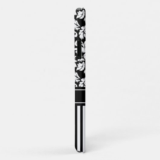 Coques Case-Mate iPhone Damas Noirs Et Rayures (Dos/Droite)