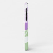 Coques Case-Mate iPhone Damas pourpres, Damas vert, Monogramme (Dos/Gauche)
