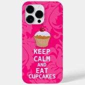 Coques Case-Mate iPhone Damas Rose Chaud GARDER CALME ET Manger Cupcakes (Verso)
