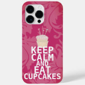 Coques Case-Mate iPhone Damas Rose Chaud GARDER CALME ET Manger Cupcakes (Verso)