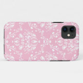 Coques Case-Mate iPhone Damas rose et blanc (Dos (Horizontal))