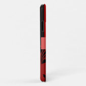 Coques Case-Mate iPhone Damas Rouges, Rayures Rouges, Rayures, Monogramme (Dos/Droite)