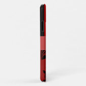 Coques Case-Mate iPhone Damas Rouges, Rayures Rouges, Rayures, Votre Nom (Dos/Droite)