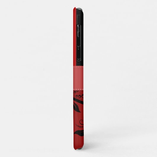 Coques Case-Mate iPhone Damas Rouges, Rayures Rouges, Rayures, Votre Nom (Dos/Gauche)
