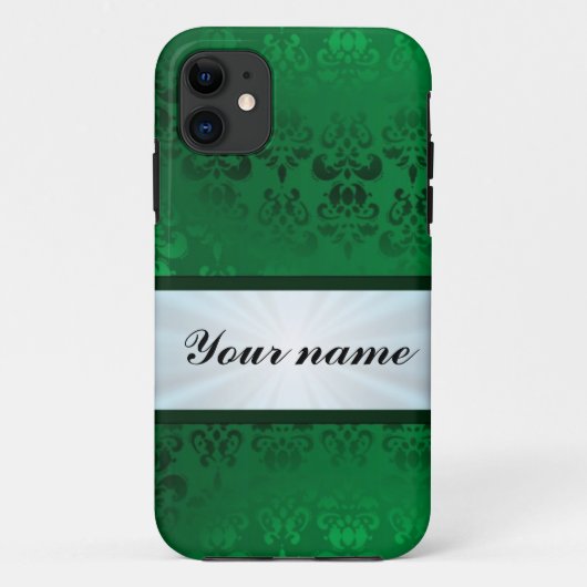 Coques Case-Mate iPhone Damas vert avec ruban (Dos)