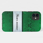 Coques Case-Mate iPhone Damas vert avec ruban (Dos (Horizontal))