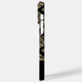 Coques Case-Mate iPhone Damask Black Gold Swirl Nom personnalisé (Verso / Gauche)