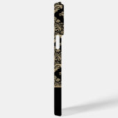 Coques Case-Mate iPhone Damask Black Gold Swirl Nom personnalisé (Verso / Droite)