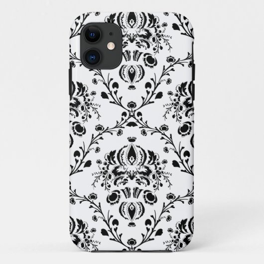 Coques Case-Mate iPhone Damask blanc et noir (Dos)