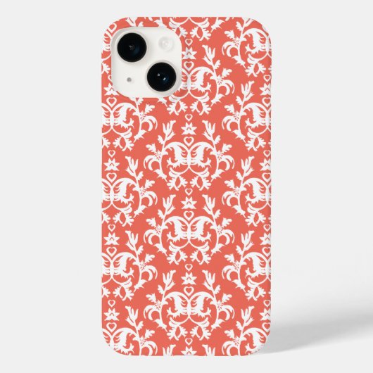 Coques Case-Mate iPhone Damask botanique orange emberglow (Verso)