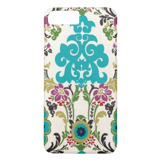 Coques Case-Mate iPhone Damask Floral Patterns Plum Turquoise (Dos)