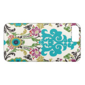 Coques Case-Mate iPhone Damask Floral Patterns Plum Turquoise (Dos (Horizontal))