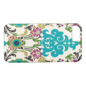 Coques Case-Mate iPhone Damask Floral Patterns Plum Turquoise (Dos (Horizontal))