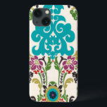 Coques Pour iPhone Damask Floral Patterns Plum Turquoise<br><div class="desc">Des motifs floraux turquoise,  prune,  verte et violette se rencontrent sur un arrière - plan blanc pour donner vie à cette impression damasée de juin Erica Vess. Travaille comme un cadeau pour vous-même,  un ami ou un membre de la famille.</div>