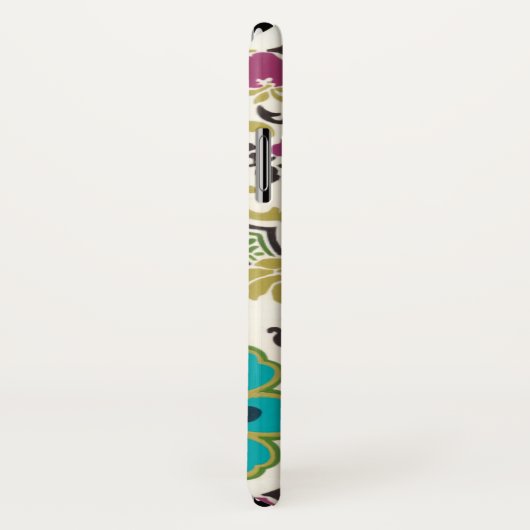 Coques Case-Mate iPhone Damask Floral Patterns Plum Turquoise (Dos/Droite)