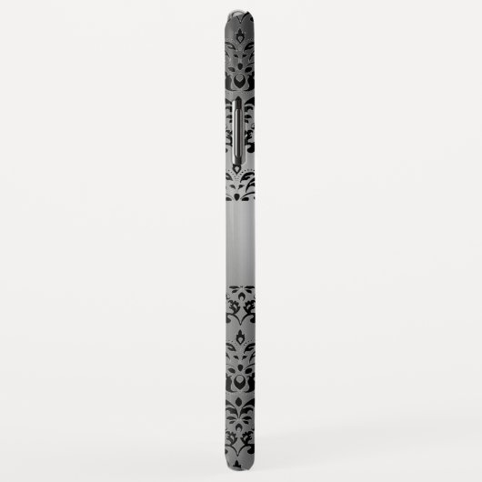 Coques Case-Mate iPhone DAMASK GEM MONOGRAM blanc noir gris (Dos/Droite)