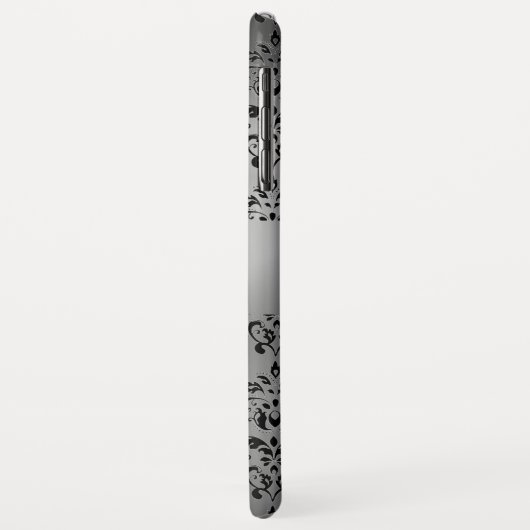 Coques Case-Mate iPhone DAMASK GEM MONOGRAM blanc noir gris (Dos/Gauche)