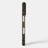 Coques Case-Mate iPhone DAMASK GEM MONOGRAM gris noir (Verso / Droite)
