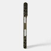 Coques Case-Mate iPhone DAMASK GEM MONOGRAM gris vert noir (Verso / Droite)