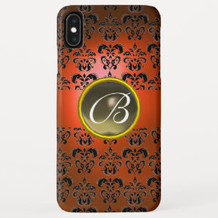 Etui iPhone Case-Mate DAMASK GEM MONOGRAM orange noir gris