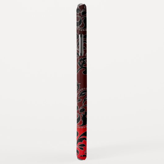 Coques Case-Mate iPhone DAMASK GEM MONOGRAM rouge bordeaux (Dos/Droite)