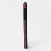 Coques Case-Mate iPhone DAMASK GEM MONOGRAM rouge violet foncé (Dos/Gauche)