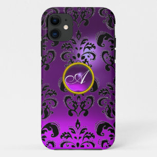 Coques Pour iPhone DAMASK GEM MONOGRAM violet