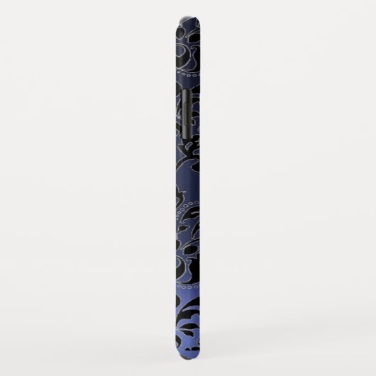 Coques Case-Mate iPhone DAMASK GEM MONOGRAM violet foncé (Dos/Droite)