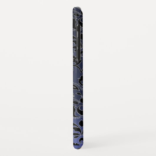 Coques Case-Mate iPhone DAMASK GEM MONOGRAM violet foncé (Dos/Gauche)