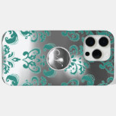 Coques Case-Mate iPhone DAMASK GEM MONOGRAS bleu blanc (Verso (horizontal))