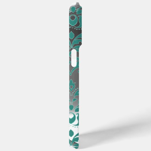Coques Case-Mate iPhone DAMASK GEM MONOGRAS bleu blanc (Verso / Droite)