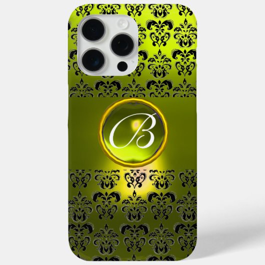 Coques Case-Mate iPhone DAMASK GEM MONOGRAS Jaune (Verso)