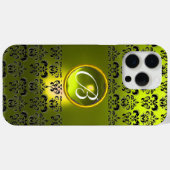 Coques Case-Mate iPhone DAMASK GEM MONOGRAS Jaune (Verso (horizontal))