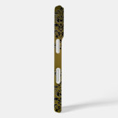 Coques Case-Mate iPhone DAMASK GEM MONOGRAS jaune noir (Verso / Droite)