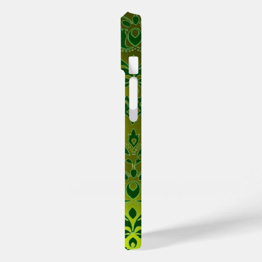 Coques Case-Mate iPhone DAMASK GEM MONOGRAS jaune vert (Verso / Gauche)