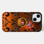Coques Case-Mate iPhone DAMASK GEM MONOGRAS orange (Verso (horizontal))