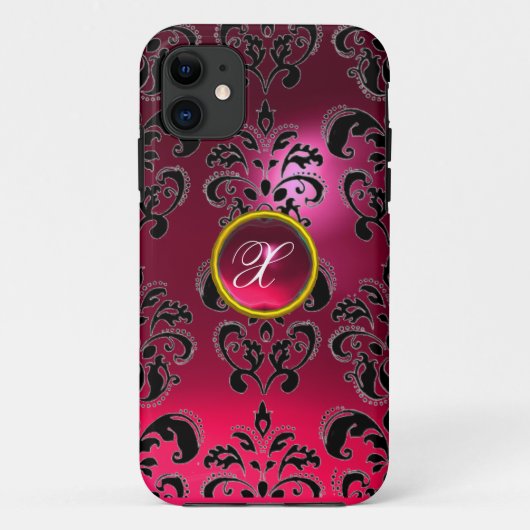 Coques Case-Mate iPhone DAMASK GEM MONOGRAS rose (Dos)