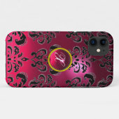 Coques Case-Mate iPhone DAMASK GEM MONOGRAS rose (Dos (Horizontal))