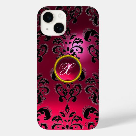 Coques Case-Mate iPhone DAMASK GEM MONOGRAS rose (Verso)