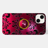 Coques Case-Mate iPhone DAMASK GEM MONOGRAS rose (Verso (horizontal))