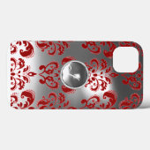 Coques Case-Mate iPhone DAMASK GEM MONOGRAS rouge blanc (Verso (horizontal))